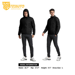 Veste matelassée en satin personnalisée pour hommes Manteau d'hiver rembourré à bulles imperméable avec fermeture à glissière Vêtements d'extérieur de courte longueur - Product Image 4