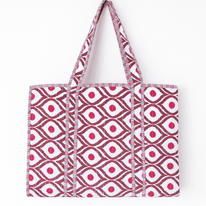 Sac fourre-tout matelassé géométrique rouge vibrant-Accessoire de mode déclaration - Product Image 2