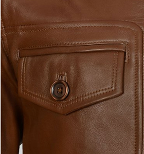 Blouson d'hiver personnalisé de qualité A Blouson aviateur en cuir de vol américain de haute qualité coupe-vent fermeture à glissière doublure respirante - Product Image 2