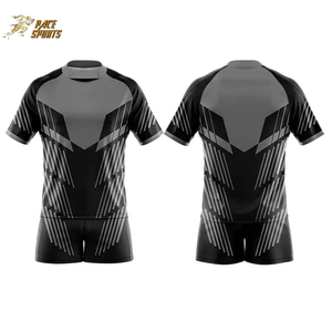 ชุดเครื่องแบบเสื้อรักบี้แบบหนาสีดำเทา - Product Image 3