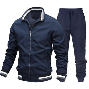 2024, conjunto informal ajustado de algodón y poliéster para hombre, chándales transpirables de dos piezas con cremallera, ropa deportiva de moda de invierno - Product Image 6