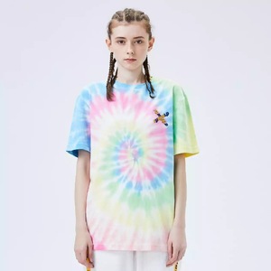 100% coton col rond surdimensionné Tye Dye T-Shirts pour hommes Street Style imprimé Tie Dye grande taille vêtements pour hommes T-shirt pour hommes - Product Image 6