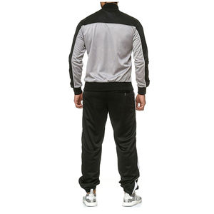 Venta al por mayor de los hombres de poliéster Colorblock chándal de cremallera completa chaqueta de entrenamiento y pantalones de rayas Slim Fit Athleisure Set hecho a medida - Product Image 3
