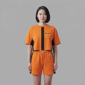 Wholesale Custom Silk Screen Printed Solid Embroidered Lace Logo Streetwear Summer Casual Wear Crop <b>Top</b> Short Hip Hop Breathable - Product Image 3