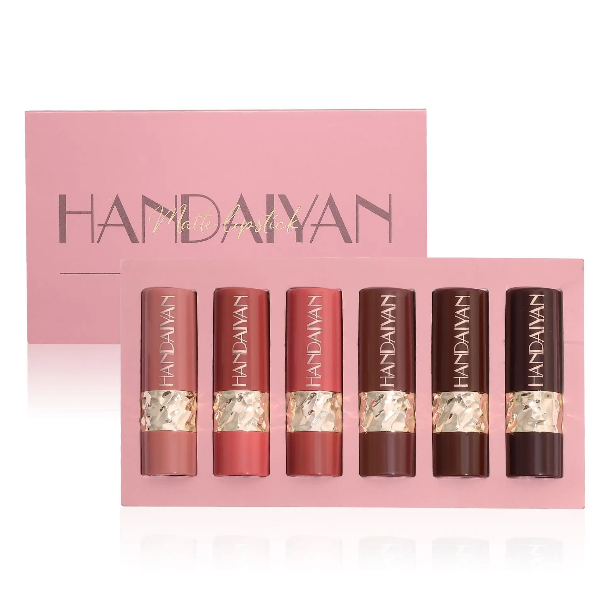 Handaiyan Long Lasting Velvet Lipstick Waterproof 6 In 1 Matte Cute Lipstick Sets Wholesale High Quality Lipstick