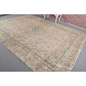 Vintage Runner Rug 0.8x12.5 ft (23x380 cm), Turkish <b>Brown</b> Plants & trees <b>Wool</b> Rug - Product Image 2