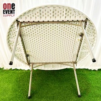 Table ronde pliable en polyéthylène de qualité commerciale, blanche, légère, en plastique, pour les mariages, les fêtes et la location