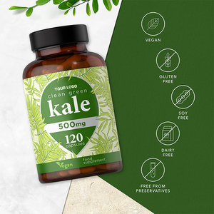 Cápsulas de <span class=keywords><strong>Kale</strong></span> Vegano para Veganos y Vegetarianos, 120 Cápsulas de 500mg, Superalimento, Suplemento de Fibra Dietética - Product Image 4