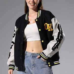 Fabricant de vestes personnalisées pour femmes, manches en cuir de vachette brodées AKA Ivy Pearls, veste universitaire respirante en chenille pour femmes - Product Image 4