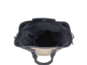 Sac fourre-tout élégant pour femmes fait à la main en rotin naturel et cuir véritable noir grande capacité doublure en coton Portable - Product Image 4