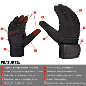 Guantes de ciclismo para motocicleta Guantes de bicicleta con pantalla táctil de dedo completo para montar Guantes de Ciclismo de carreras de carretera Diseño OEM - Product Image 3