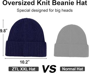 Gorro de invierno de punto acanalado y holgado moderno, gorro de lana suave, diseño ligero y acogedor, perfecto para ropa de calle y atuendos informales - Product Image 3