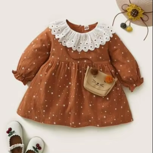 NEW--TRENDY---DESIGNER--BEAUTIFUL COTTON--FROCK ด้วยลูกไม้และปรับแต่งในทุกขนาดและสี @ 2021 - Product Image 5