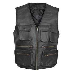 2025 gilet en cuir coupe-vent OEM meilleur gilet en cuir véritable personnalisé pas cher prix hommes - Product Image 1