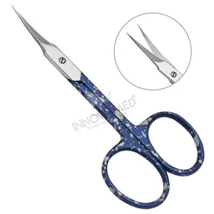 Tesoura de cutícula com bolha personalizada, com embalagem/cutícula de alta qualidade, para manicure, tesoura com mão direita, para cuidados com as unhas