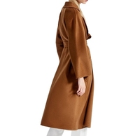 Véritable Manteau Trench Vintage en Cachemire 100% Double Face Tissé Ondulé pour Femme, Long, Respirant, Écologique, OEM ODM Hiver