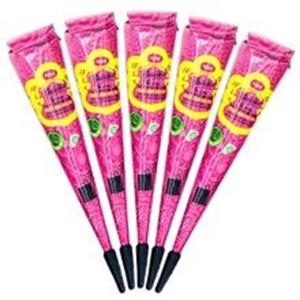 One Box 12 Natural Red Maroon Black India <b>Henna</b> Paste <b>Cone</b> Plant-Based Premium Grade Ammonia-Free Cream Matte Finish Freckle - Product Image 5