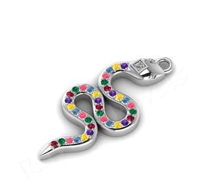 Colgante de Serpiente Plateada de 33x15mm de Buena Calidad, Joyería de Circonio con Forma de Animal para Mujer, Colgantes Modernos, Calidad de Exportación - Product Image 2