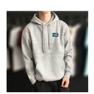 Personnalisé Slim Fit Gym Hoodie Survêtement pour Hommes 70% Coton 30% Polyester Gris Polaire Blanc Pull Hiver 3D Motif Hoodies - Product Image 3