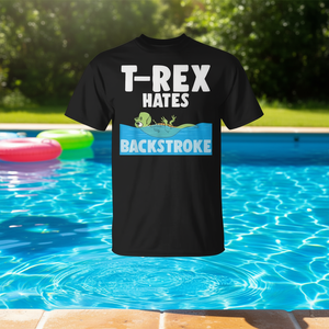 Camiseta de Natación con Gráfico de Dinosaurio 'T-Rex Hates Backstroke Swimming', Producto Promocional Premium - Product Image 3