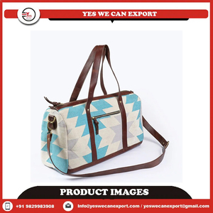 Venta caliente Unisex Estilo Vintage Cuero Gimnasio Bolsa de lona Tamaño de la cabina con cierre de cremallera a la venta para hombres y mujeres - Product Image 2
