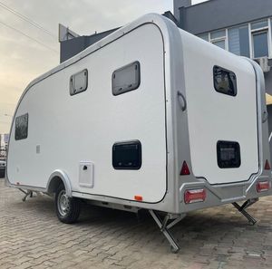 Remolque de caravana pequeño tipo lágrima, totalmente equipado, de acero inoxidable, con doble amortiguador, capacidad para 8 personas, ligero y mini. - Product Image 2