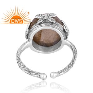 Anillo ajustable de piedras preciosas de labradorita Natural de plata esterlina oxidada más vendido, joyería personalizada para mujer, regalo para ella - Product Image 4