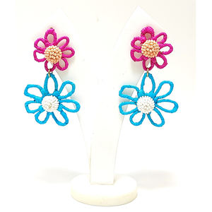 Boucles d'oreilles à pampilles extrêmement populaires: boucles d'oreilles à la mode en perles tissées à la main aux prix de gros - Product Image 2