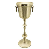 Seau à glace rectangulaire haut de gamme en acier inoxydable plaqué or, style vintage, pour vin et bière, 5L