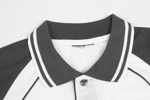 Chemises piquées pour hommes de haute qualité, personnalisables avec logo imprimé, séchage rapide, contraste de couleurs, col et poignets côtelés, manches courtes, pour le travail. - Product Image 3