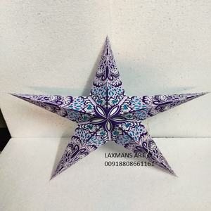 Tendencia decoración del hogar nuevas impresiones papel estrella decorativa brillo lámparas/linternas al por mayor de La India árbol de Navidad lámparas de estrellas - Product Image 1