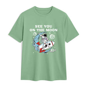 Nuevas camisetas para hombres Street Wear Los astronautas aman la luna Estampado gráfico Camisetas Algodón Verano Hombro regular Camisetas para hombres - Product Image 5