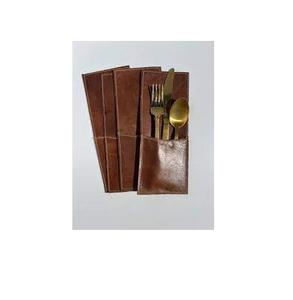 Bolsa de Cuero para Guardar Cucharas Pequeñas, Ecológica, Apta para Lavavajillas y Horno, para Oficina y Negocios, con Acabado Artesanal Natural - Product Image 5