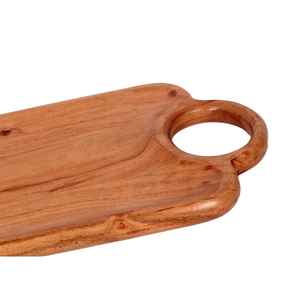 Plateau moderne en bois de noyer pouf avec poignées plateau de service pour la décoration de salon idée cadeau pour la maison - Product Image 3