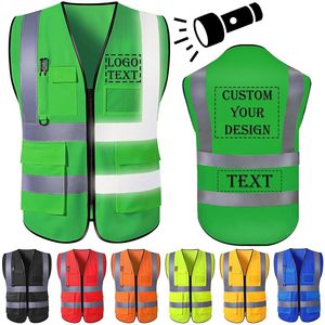 Gilet de sécurité haute visibilité pour travaux routiers, vêtement de travail réfléchissant, logo personnalisé, gilet de sécurité noir réfléchissant en polyester/coton pour hommes - Product Image 4