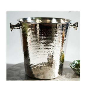 Enfriador de vino de acero inoxidable y aluminio martillado, herramientas de barra de Metal DE LA India, Enfriador de vino de Metal martillado - Product Image 1