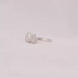 Anillo de oro macizo de cuatro diamantes cultivado en laboratorio, regalo de aniversario de varias formas, como Marquesa, Tapser radiante, corte de pera Baguette - Product Image 6