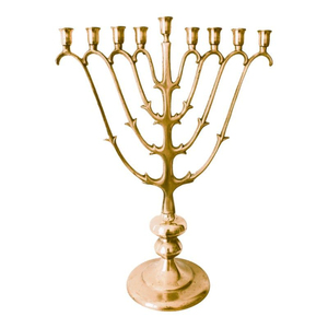 Wholesale Handmade Gold Plated <b>Brass</b> 7 Branch Menorah Candle <b>Holder</b> For Hanukkah And Home Decor At Affordable Price - Product Image 5