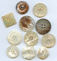 Boutons modernes en nacre à 2 trous gravés sur mesure pour les marques de vêtements, design écologique, emballage de haute qualité standard
