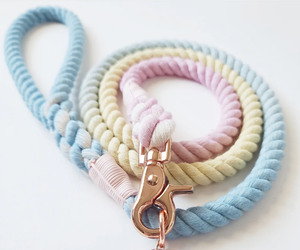 ชุดสายจูงสุนัขสายจูงสีเขียวทำด้วยมือเชือกคอตตอนทำด้วยมือ - Product Image 2