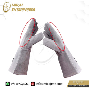 ถุงมือหนังวัวสำหรับงานเชื่อมเชื่อมด้วยเตาไม้สำหรับทำสวนถุงมือหนังวัวทนความร้อนจากปากีสถาน - Product Image 3