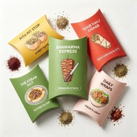 Boîte à emporter en papier pour shawarma, petite taille, personnalisée, écologique, jetable, pour mini burrito, wrap, sandwich