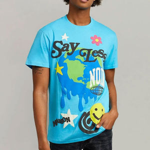 T-shirt Oem 100% coton surdimensionné pour hommes T-shirts à impression bouffante T-shirts lourds Logo personnalisé T-shirt à impression bouffante pour hommes - Product Image 1