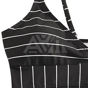 Conjunto de Bikini a Rayas para Mujer, Traje de Baño de Dos Piezas, Ropa de Playa, Logotipo Personalizado OEM ODM - Product Image 4