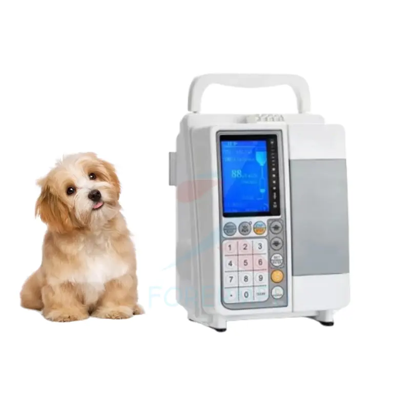 Bomba de infusão médica veterinária automática 3.2"" LCD VET Hospital Bomba de infusão de seringa de injeção