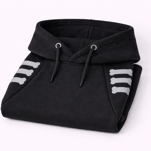 เสื้อฮู้ดสุนัขสีดำพร้อมลายสะท้อนแสง เสื้อสเวตเชิ้ตขนแกะนุ่มสำหรับสัตว์เลี้ยงพร้อมฮู้ด เสื้อคลุมอุ่นสบายสำหรับฤดูหนาวสำหรับสุนัขขนาดเล็กถึงขนาดกลาง - Product Image 6