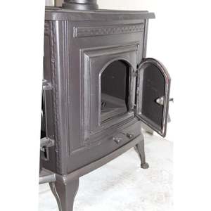 Estufa de Hierro Fundido MF125, Estufa de Leña y Carbón para Calefacción de Habitaciones con Cubierta Lateral para Uso en Cocina, Diseño Tradicional para Villa - Product Image 4