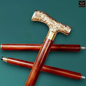 Canne de marche en bois de haute qualité avec poignée en laiton prix d'usine fait à la main - Product Image 2
