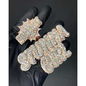 Collar de Perlas de Agua Dulce con Baño de Oro Rosa y Diamantes Shreya, Plata 925, Colgante con Letra Personalizada, Estilo Hiphop, Unisex, para Fiesta - Product Image 3