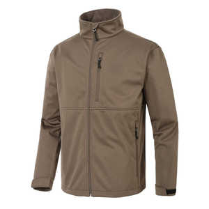Chaquetas de carcasa blanda para hombre, transpirables, sostenibles, de la mejor calidad, servicio OEM con logotipo personalizado en el cuello del soporte delantero - Product Image 1
